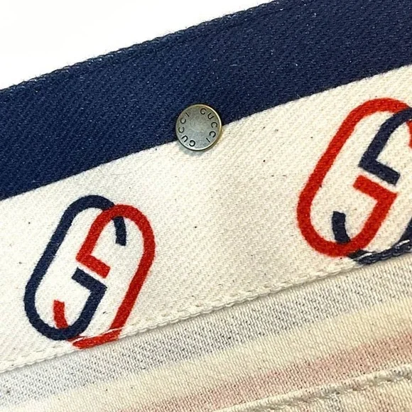 Gucci Monogram Denim GG Printed Twill Jacket sz 46 - Picture 5 of 6